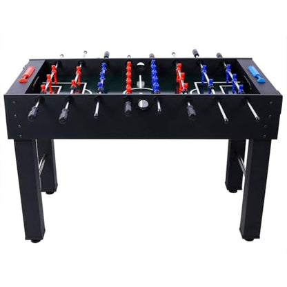 54 Inch Full Size Foosball Table for Adults, Regulation Soccer Game Table with Steel Rods, Non-Slip Handles, Cup Holder, 4 Balls Included, Indoor Foosball Table for Home Game Room Office