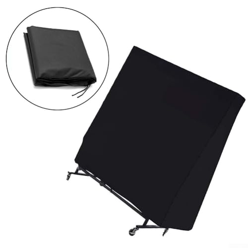 Table Tennis Table Cover, 420D Heavy Duty Waterproof Outdoor for PING Pong Table Protector With Windproof Straps, UV Rain Snow Dust Proof For Foldable Tables, Black