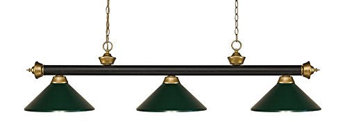 Z-Lite 200-3BRZ+SG-MDG 3 Billiard Light, Bronze & Satin Gold - color: Bronze & Satin Gold