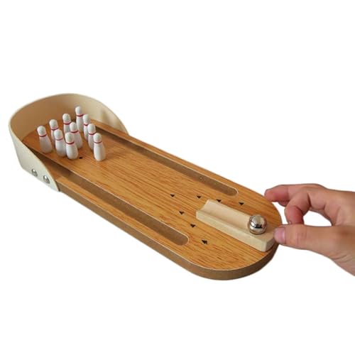 Entertainment Mini Desktop Bowling Game Set Wooden Tabletop Bowling Game Desktop Bowling Toy Home Bowling Gift for Adult Antistress Family Fun Party Toys