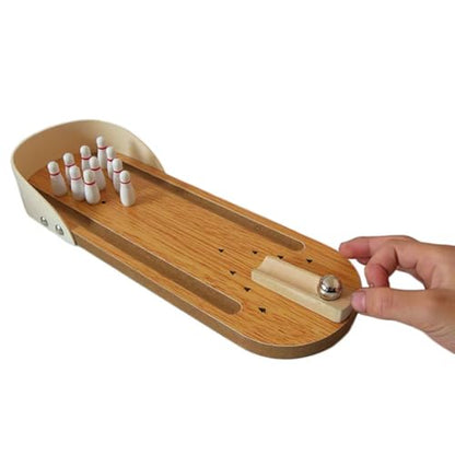 Entertainment Mini Desktop Bowling Game Set Wooden Tabletop Bowling Game Desktop Bowling Toy Home Bowling Gift for Adult Antistress Family Fun Party Toys