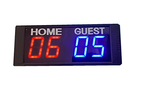 AZOOU led Digital Electronic Scoreboard with Remote Control for Sport Game Basketball Baseball Tennis Volleyball Table pingpong Billiards Cornhole scoreboards Home Guest - color: red+blue
