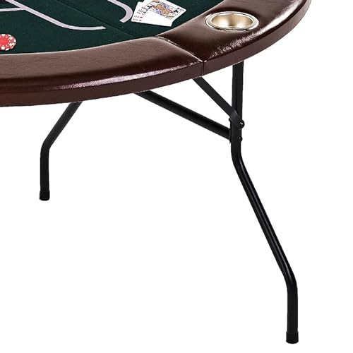 Barrington Poker Multiple Styles Folding Poker Table & Poker Table Top/Dining Table Collection, Durable Padded Rail Tables with Felt Playing Surface, Perfect for Texas Holdem Games - style: 46 In. Round Poker Table (6 Player)