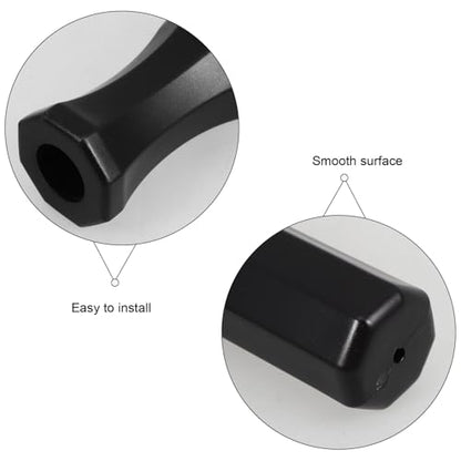 4PCS Foosball Table Handle Grip Replacement, Black Plastic Soccer Rod Handles, Octagonal Table Football Grip for Mini Foosball Tabl·e Accessories 4.53"