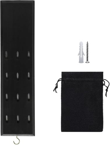 FDLS Darts Holder Wall Mounted Displays 12 or 15 Steel/Soft Tip Darts, Darts Caddy for wall with Metal Hook, Accessory Storage Bag - style: Black Hold 12 Darts