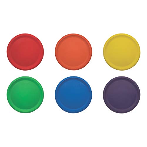 Champion Sports Rhino Skin Coated Foam Disc Set of 6 - 8.5 Inch Diameter – Red, Orange, Yellow, Green, Blue, Purple - size: 8.5 Inch Diameter