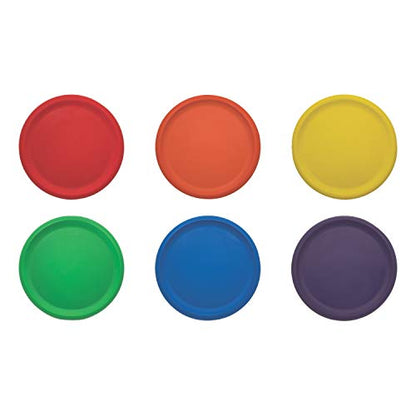 Champion Sports Rhino Skin Coated Foam Disc Set of 6 - 8.5 Inch Diameter – Red, Orange, Yellow, Green, Blue, Purple - size: 8.5 Inch Diameter