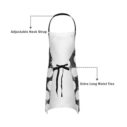 Manfei Volleyball Kids Kitchen Apron - color: Black White