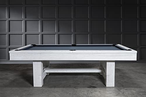 Empire USA - Dakota Slate Pool Table W/Premium Billiards Accessories (8FT, Whitewash)