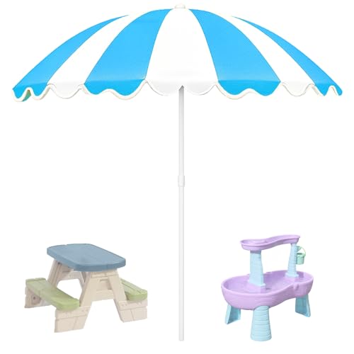 Water Table Umbrella, UV Protection Beach & Picnic Table Umbrella, Heavy Duty Portable Outdoor Shade for Sand Play, Camping, Garden & Backyard. - color: Blue-umbrella
