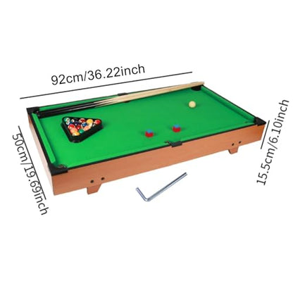 Fancyes Mini Pool Table Set for Kids, Tabletop Pool Table Billiard Cues, Mini Tabletop Billiards Table Game Toy, for Children Boys