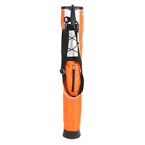 Orlimar Pitch ’n Putt Lightweight Sunday Golf Bag with Stand, Ultra-Light Carry Design, Two-Way Divider Top, Shoulder Strap, Compact Carry Golf Bag for Men & Women - color: Orange
