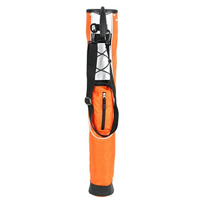 Orlimar Pitch ’n Putt Lightweight Sunday Golf Bag with Stand, Ultra-Light Carry Design, Two-Way Divider Top, Shoulder Strap, Compact Carry Golf Bag for Men & Women - color: Orange