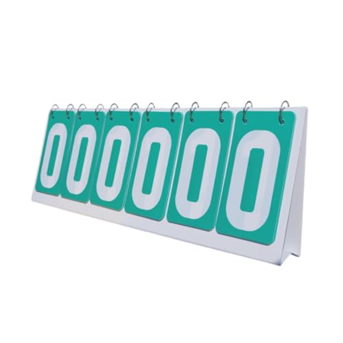 harayaa Sports Scoreboard PVC Flip Number Scorekeeper Tabletop 6 Digit Portable Counter Compact Design Suitable for Coaches Indoor Outdoor Games Parties - color: Green