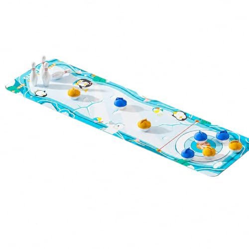 predolo Board Game, Shuffleboard Mat 80x30cm, Portable 2-in-1 Desktop Game for Kids & Adults with 8 Rolling Discs - style: triple-function Basic Version