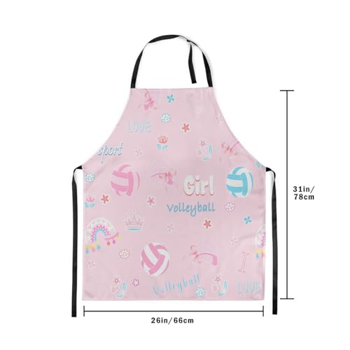 Castle Fairy Boy Soccer Kitchen Apron - color: Pink Volleyball