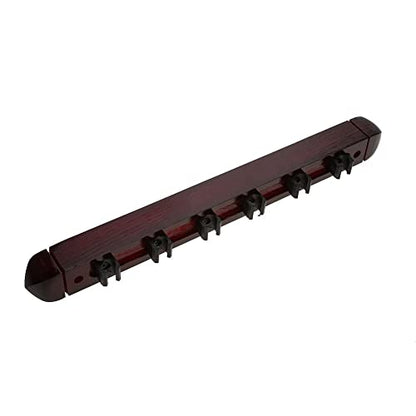 Keenso Pool Cue Rack, Billiard Cue Rack, Wood Wall Mounted, 6 Cues Pool Cue Stick Holder with 4 Screw & Expansion Plug for Pool Bars, Billiard Rooms, Homes, Clubs, and Casinos