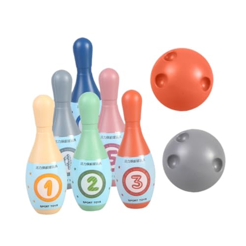 Children's Bowling Game Set, Bowling Pins, Balls, Mini Bowling Set, Made of PP Material, Low Noise, for Sensory Learning, for Fami - color: With Number