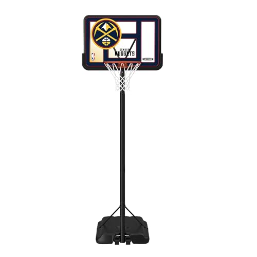 Lifetime NBA Denver Nuggets Portable Basketball Hoop, Adjustable Height 7.5-10 Ft, 44 Inch Shatterproof Fusion Backboard, Base with Wheels - color: Denver Nuggets