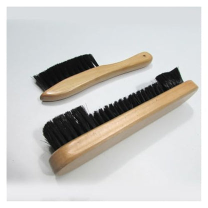 2Pcs Billiard Table Brush Wood Handle Deep Clean Corners Pool Felt Cleaner Rail Set for Pool Tables and Cabinets