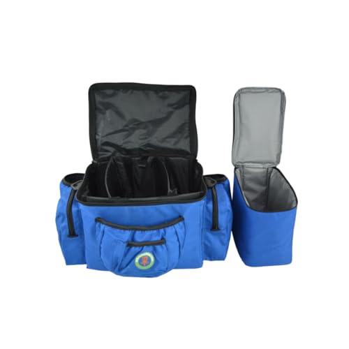 Disc Golf Bag with Removeable Cooler,13 Disc Capacity with Insulated Cooler for a 6-Pack,22 disc max,Adjustable Backpack Strap Included - color: BLUE