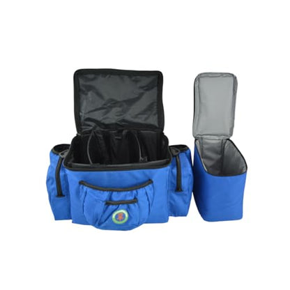 Disc Golf Bag with Removeable Cooler,13 Disc Capacity with Insulated Cooler for a 6-Pack,22 disc max,Adjustable Backpack Strap Included - color: BLUE