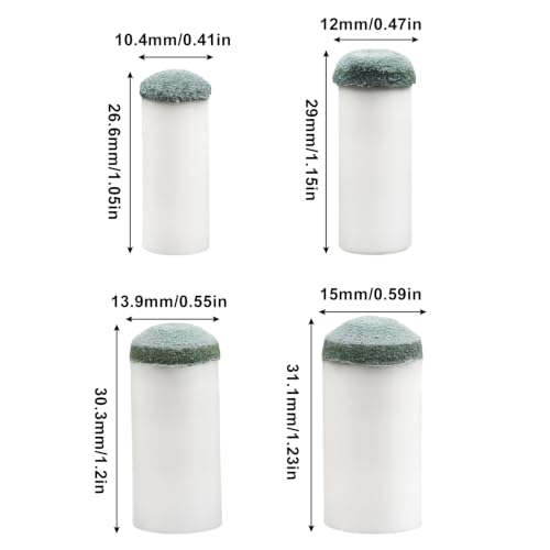 Jiozermi Slip On Pool Cue Tips Kit, Multi-Size Billiard Cue Tips Replacement with Storage Box, No Glue Needed - size: 9mm+10mm+12mm+13mm（20pcs）