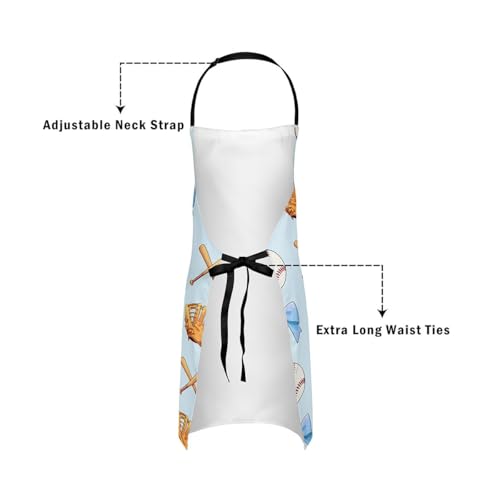 Castle Fairy Boy Soccer Kitchen Apron - color: Baseball Blue