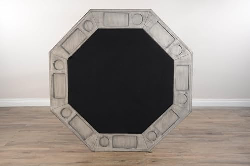 Empire USA Blaze Poker Game & Dining 2-in-1 Table (Weathered Grey Finish Table) - style: Weathered Grey finish Table