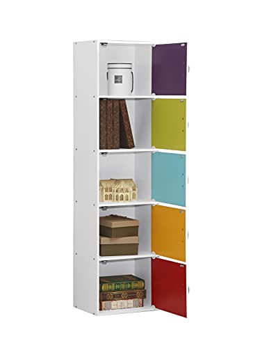 HODEDAH IMPORT Bookcase, Rainbow, 5 Door - color: Rainbow