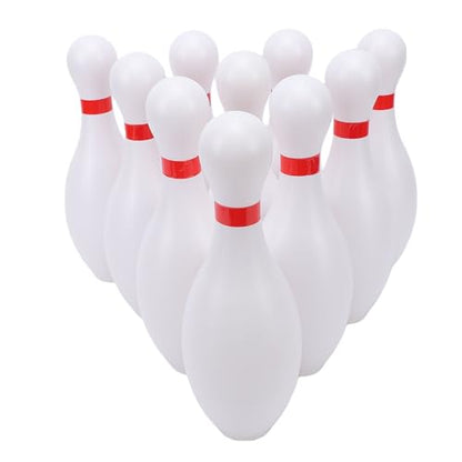 Kids Bowling Set Durable Safe 10 White Plastic Pins with 2 Lightweight Balls for Family Fun Indoor Outdoor Use (for Kids Aged 3 and Above)