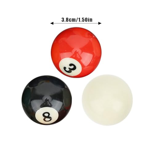 Joyzan Mini Pool Balls, Small Size Billiard Table Ball Set American Style Pool Cue Balls Complete 16 Professional Resin Full Toy kit Accessories 1.5in Replacement Family Game Sports Children Kids