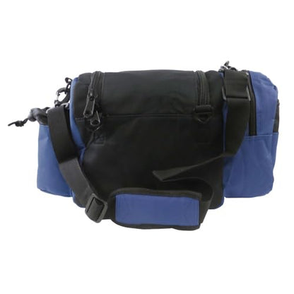 Mint Discs Fade Gear Crunch Box Disc Golf Bag | Black | Beginner Disc Golf Bag | 14+ Disc Capacity | Shoulder Strap & Harness Option - color: Navy Blue, size: Blue Harness