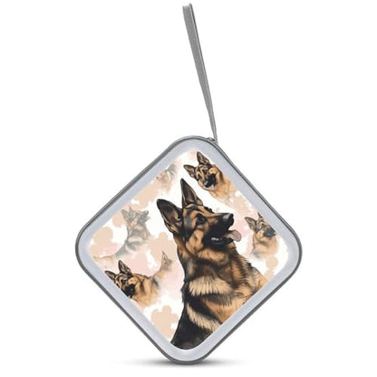 German Shepherd Dog Lovers Portable CD Case Holder,DVD Wallet Holder 40 Capacity CD Cases Storage DVD Book Binder for Car Home Travel - color: German Shepherd Dog Lovers