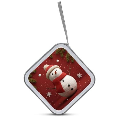 Cute Snowman Golf Ball-shaped Head CD Case DVD Storage Case Portable for Car Home Travel