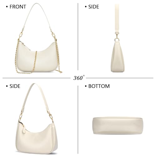 KKXIU Shoulder Bag for Women Cute Hobo Purses and Handbags Retro Clutch Underarm Purse | Cute - color: Beige