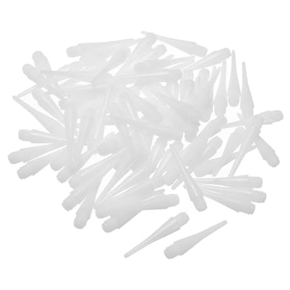 YOKIVE 80 Pcs Plastic Dart Tips, Game 2BA Thread Soft Darts Tips Replacements| Indoor Outdoor Play (White)