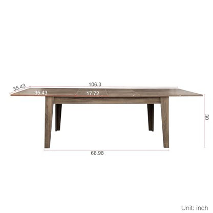 71"-106" Extendable Dining Table for 4-12 People, Space-Saving Extra Long Transformer Table with Extension Leaves Holder, Oak - color: Oak, style: 71" - 106.5" (4-12 People)