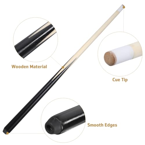 Abaodam 2 Piece Shorty Pool Cue Stick 19Inch Wooden Billiard Cue for Beginners Starters
