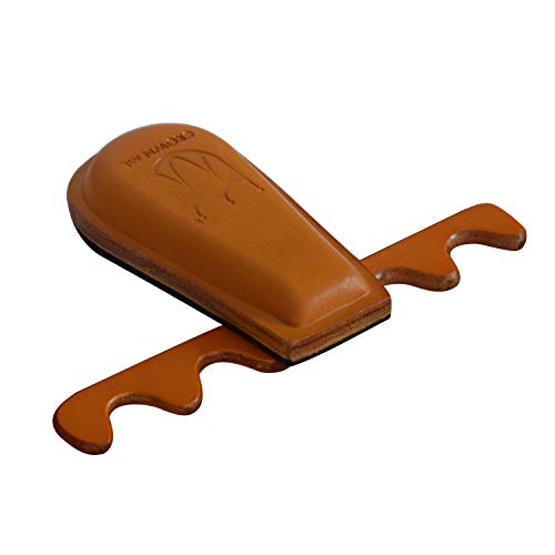 CROWN ME Weighted 4-Cue Leather pool cue holder - color: Leather color