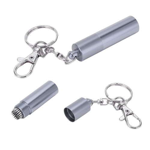 Billiard Cue Tip Tool with Keychain – Billiard Pool Snooker Stick Shaper Cue Tip Pick Pricking Pin Grinding Repair Tool for Snooker Pool Cue Tips - color: Silver