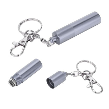 Billiard Cue Tip Tool with Keychain – Billiard Pool Snooker Stick Shaper Cue Tip Pick Pricking Pin Grinding Repair Tool for Snooker Pool Cue Tips - color: Silver