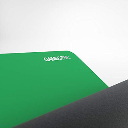 Gamegenic Prime Playmat – Green Color, 61 x 35 cm Soft Cushioned Natural Rubber Playmat with Anti-Slip Back & Silver Foil Logo, Premium Surface for Card Games, Dice, and Desk Protection - color: Green