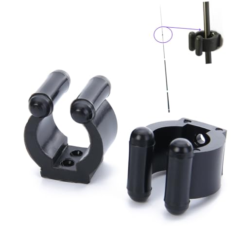 POPETPOP 10pcs Wall-Mounted Pole Clip Sturdy Fishing Rod and Pool Holder Plastic Rack Secure Locking Mechanism Efficient Storage for Cues and Rods Space-Saving Design