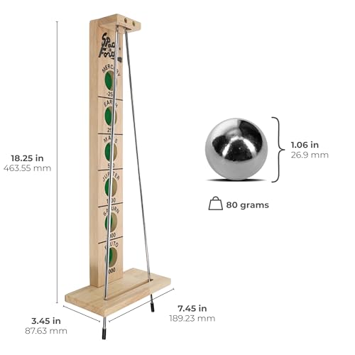 WE Games Shoot the Moon - Classic Solid Wood Rolling Ball Game for Family Fun & Skill Building, Enhances Social Skills, Patience & Perseverance - size: 1 unit