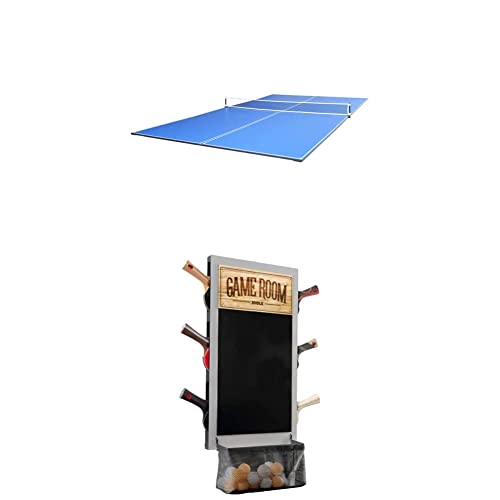 JOOLA Tetra - 4 Piece Ping Pong Table Top for Pool Table + JOOLA Game Room Organizer and Dart Scoreboard