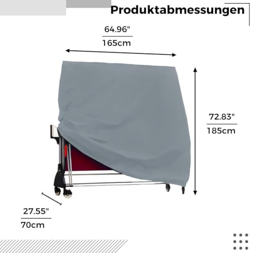 210D Outdoor Pong Table Cover, Waterproof Uv Coated Taffeta, 72.83 X 64.96 X 27.55 Inches, Heavy Duty Weather Shield