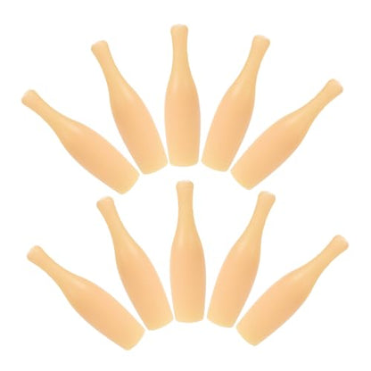 Yardwe 10pcs Bowling Game Accessory Bowling Pin Soft Pins Mini Foam Tabletop Little Bowling Accessories Bowling Accessory Bowling Supply Table Bowling Game Plastic Beige