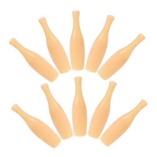 Yardwe 10pcs Bowling Game Accessory Bowling Pin Soft Pins Mini Foam Tabletop Little Bowling Accessories Bowling Accessory Bowling Supply Table Bowling Game Plastic Beige