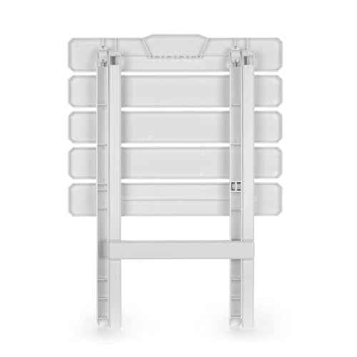 Camco Adirondack Style Folding Plastic Large Table with Footrest Design and Easy to Setup Construction for Indoor or Outdoor Use, White